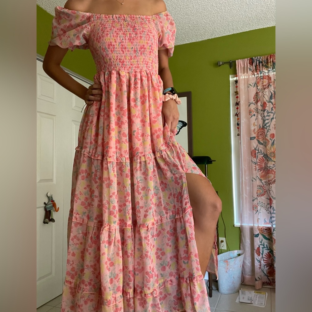 SundayUp Pink Floral Maxi Dress